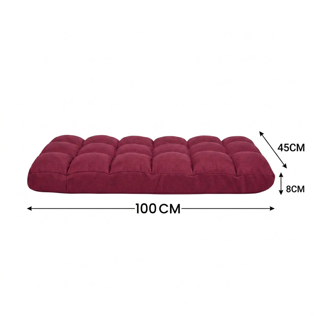 SOGA Burgundy Flannel Lounge Chair Cushion Soft Comfortable Seat Pad