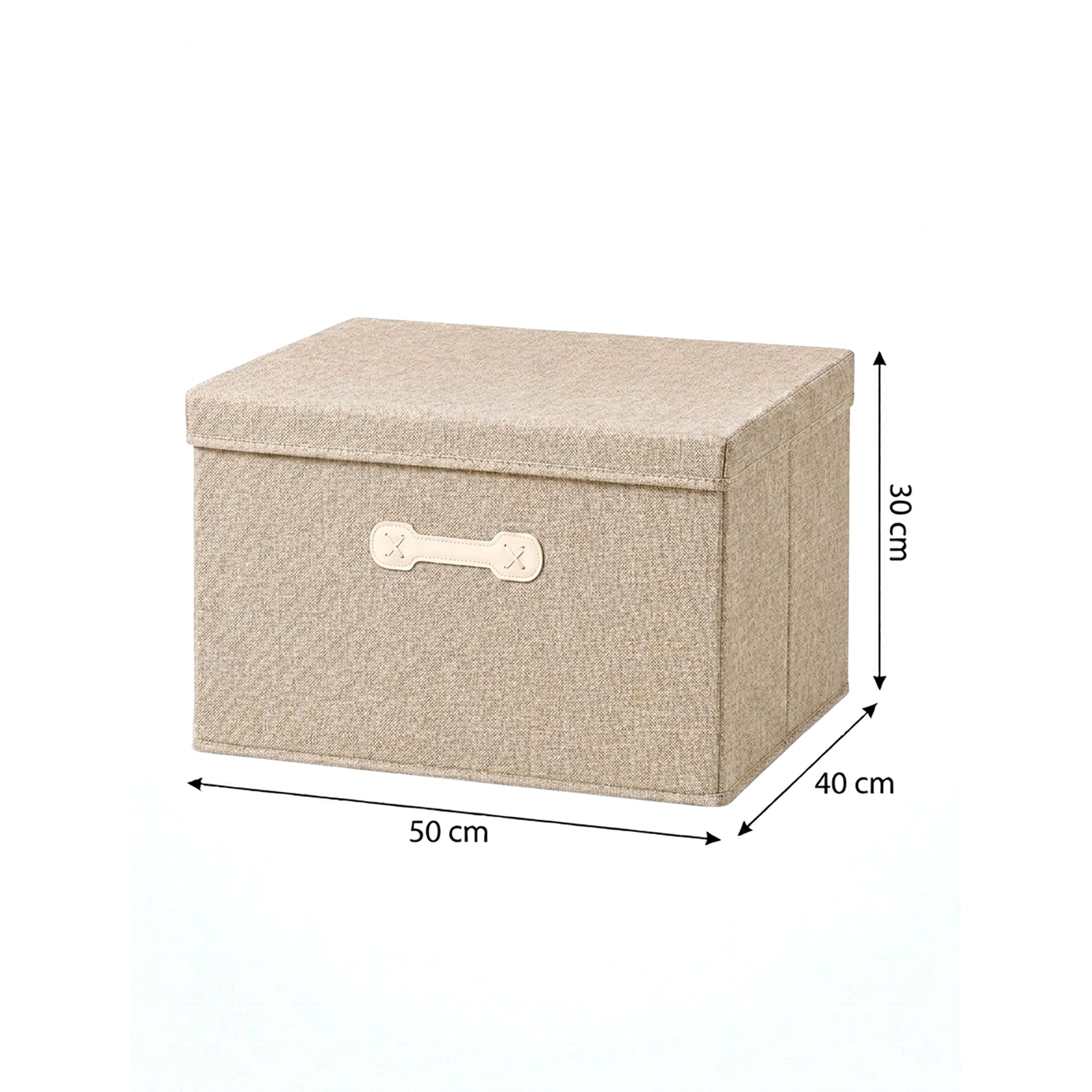 SOGA (50x40x30cm) Khaki 60L Fabric Storage Box Organizer