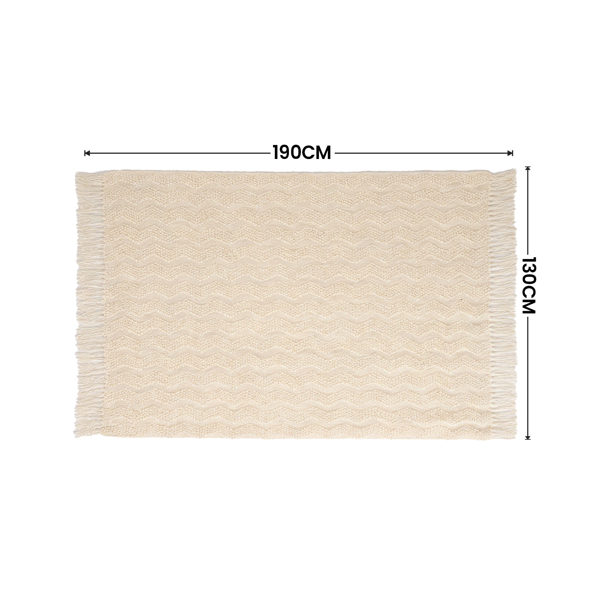 SOGA Cream Polyester Throw Blanket Soft Cozy Sofa Bed