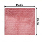 SOGA 230x200cm Pink Flannel Polyester Throw Blanket