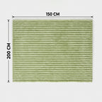 SOGA 150x200cm Light Green Flannel Polyester Throw Blanket