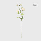 12 Heads Artificial Silk Rose Bouquet White