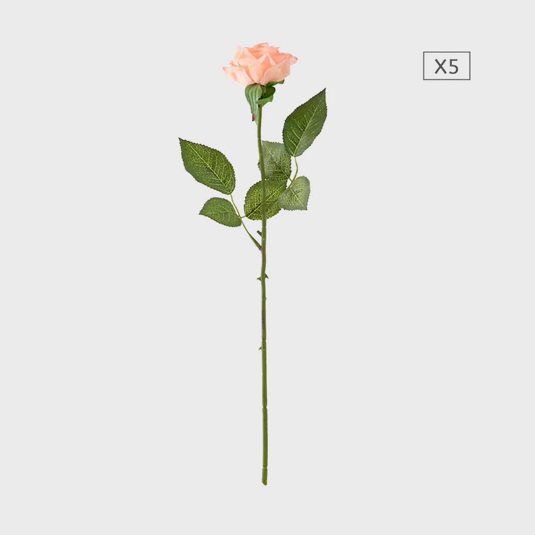 5pcs Artificial Silk Rose Champion