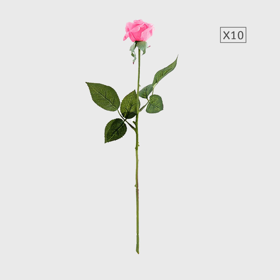 10pcs Artificial Silk Flower Rose Bouquet Pink