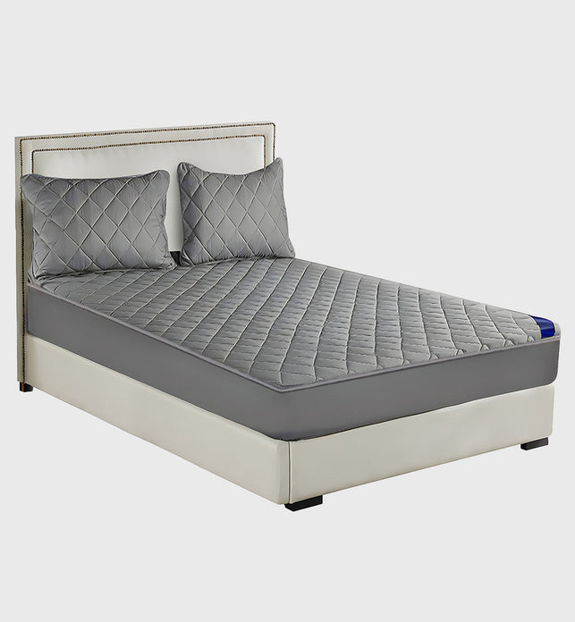 138cm Grey Wide Cross-Hatch Mattress Cover