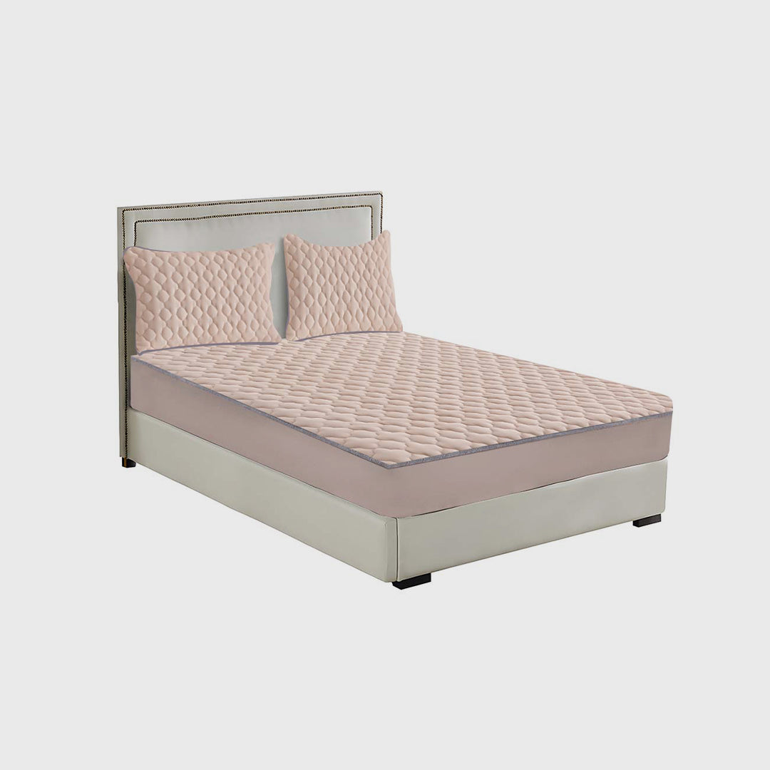 183cm Beige Wide Mattress Cover Clover Design