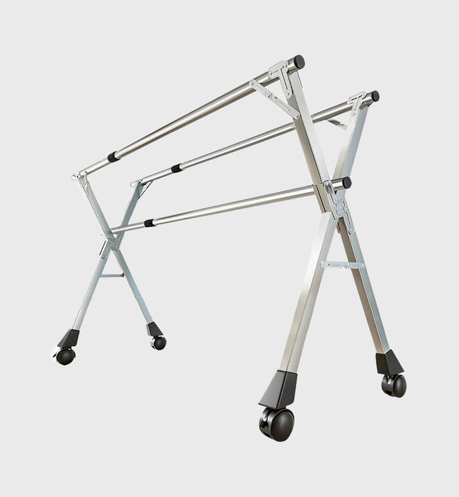 2.0m Portable Standing Clothes Drying Rack with Wheels