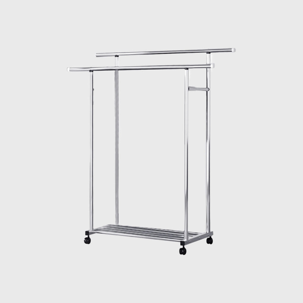 SOGA 120cm Stainless Steel Floor-Standing Clothes Rack - Durable and Space-Saving Laundry Organizer