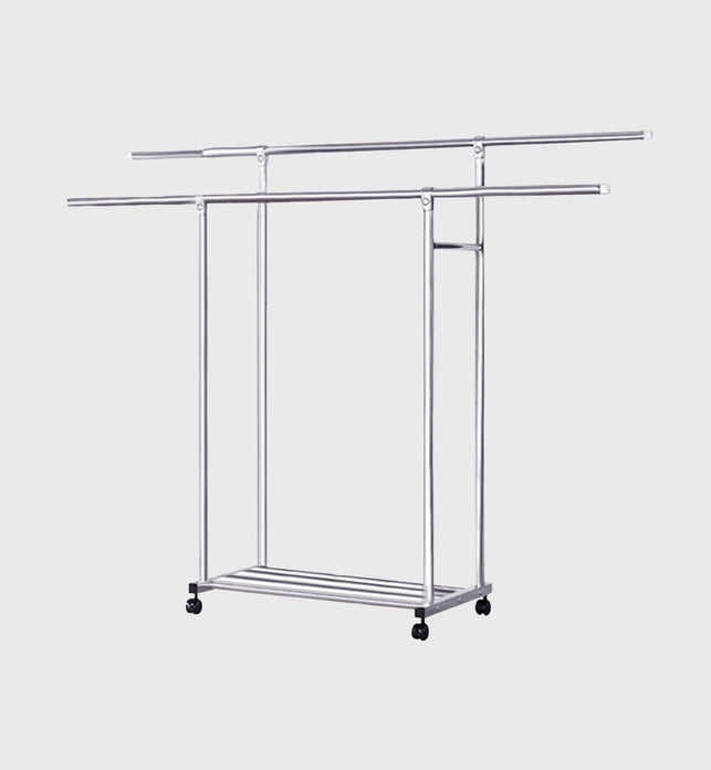 SOGA 200cm Stainless Steel Floor-Standing Clothes Rack - Durable and Space-Saving Laundry Organizer