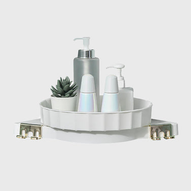 White 360 Degree Wall-Mounted Rotating Bathroom Organiser