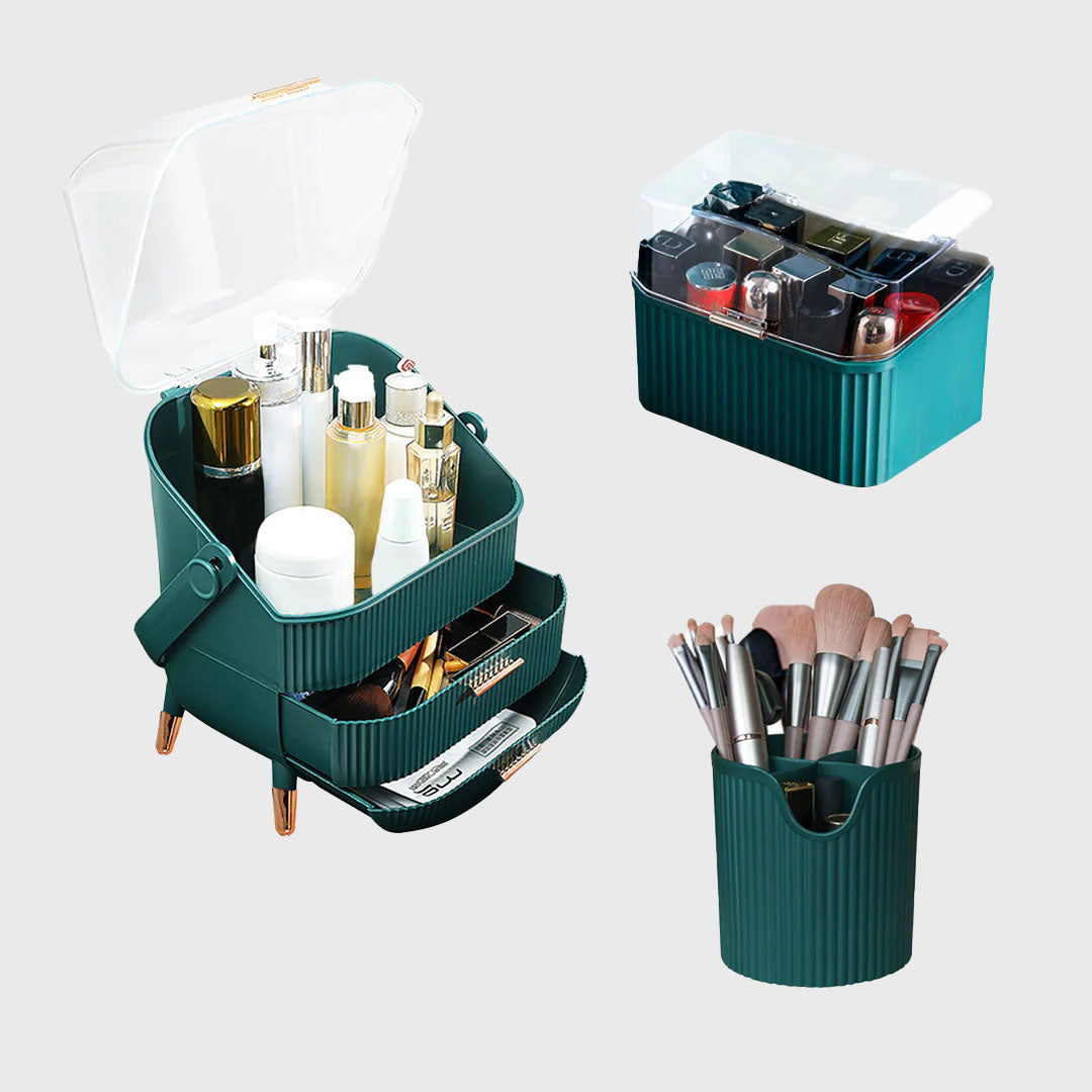 Green Cosmetic Jewelry Storage Organiser Set