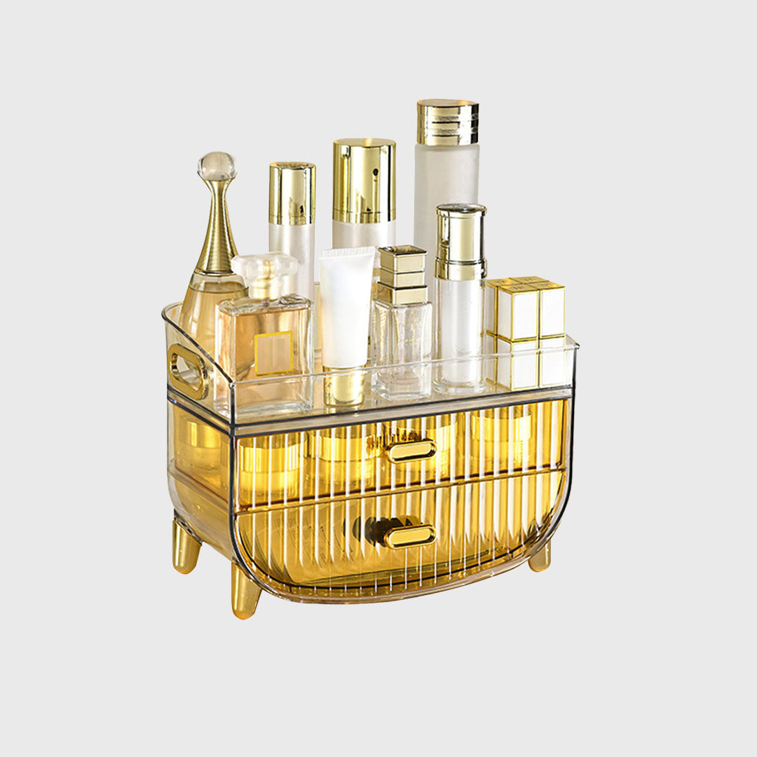 3 Tier Golden Yellow Multifunctional Countertop Cosmetic Storage Organiser