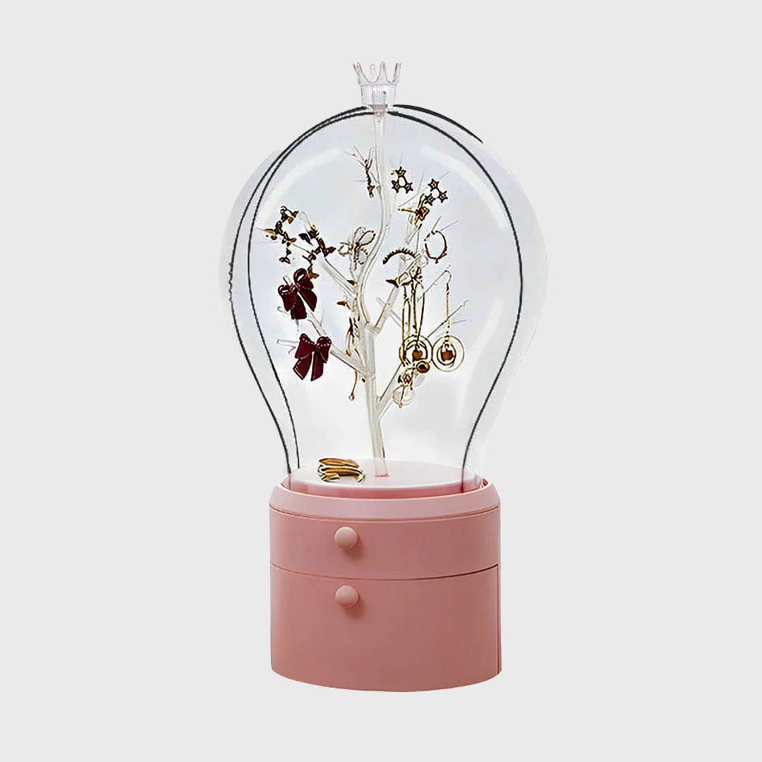 Pink 360 Degree Rotating LED Light  Jewelry Storage Organiser