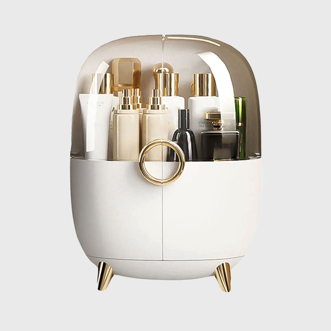 White Transparent Countertop Cosmetic Storage