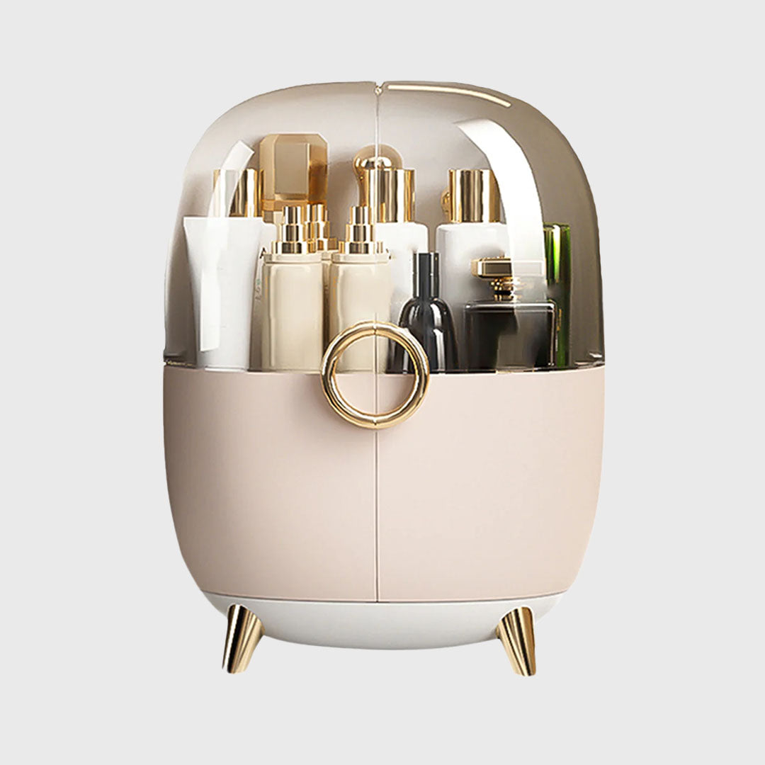 Pink Transparent Countertop Cosmetic Storage