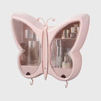 Pink Butterfly Shape Wall-Mounted Makeup Organiser