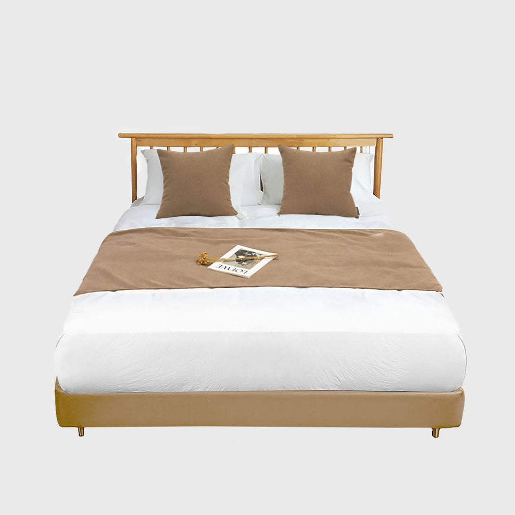 1.5m Bed Light Brown Vintage Scarf Runner Bedding Tail Pad Flag Set of 3