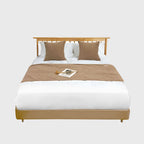 1.5m Bed Light Brown Vintage Scarf Runner Bedding Tail Pad Flag Set of 3