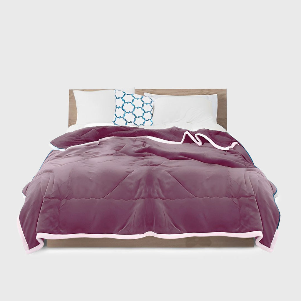 Light Purple Throw Blanket Warm Cozy Double Sided