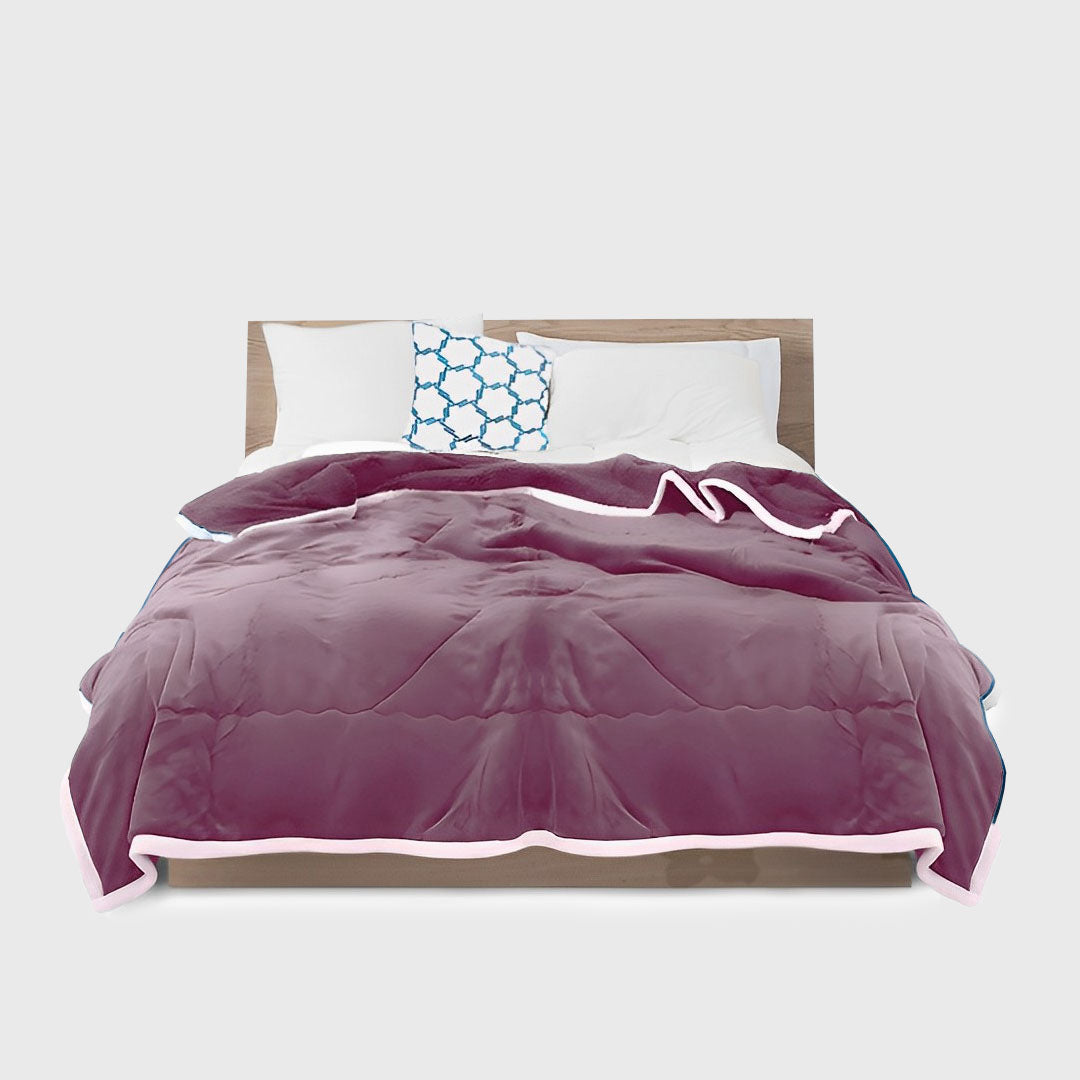 Light Purple Throw Blanket Warm Cozy Double Sided