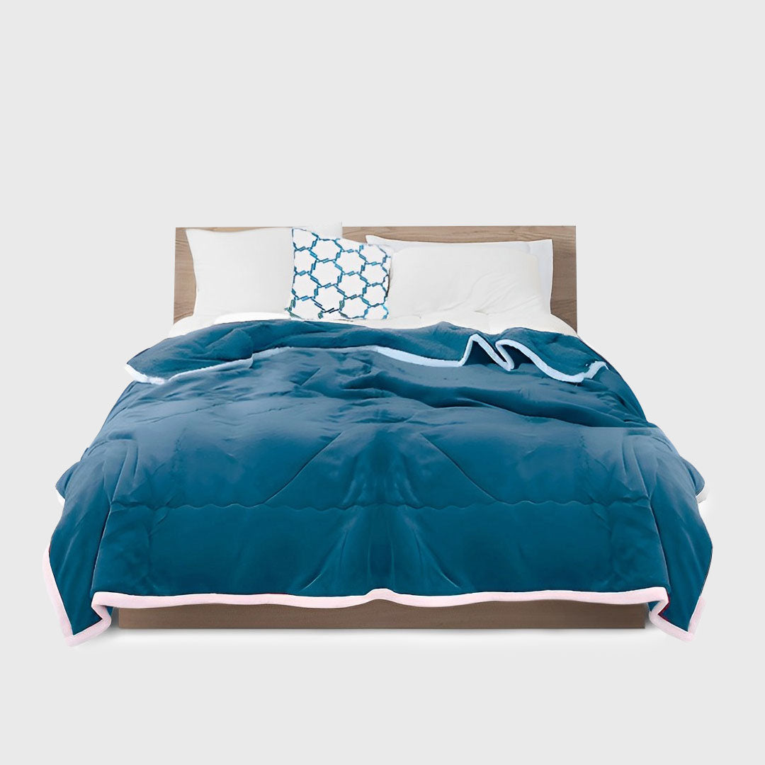 Lake Blue Throw Blanket Warm Cozy Double Sided
