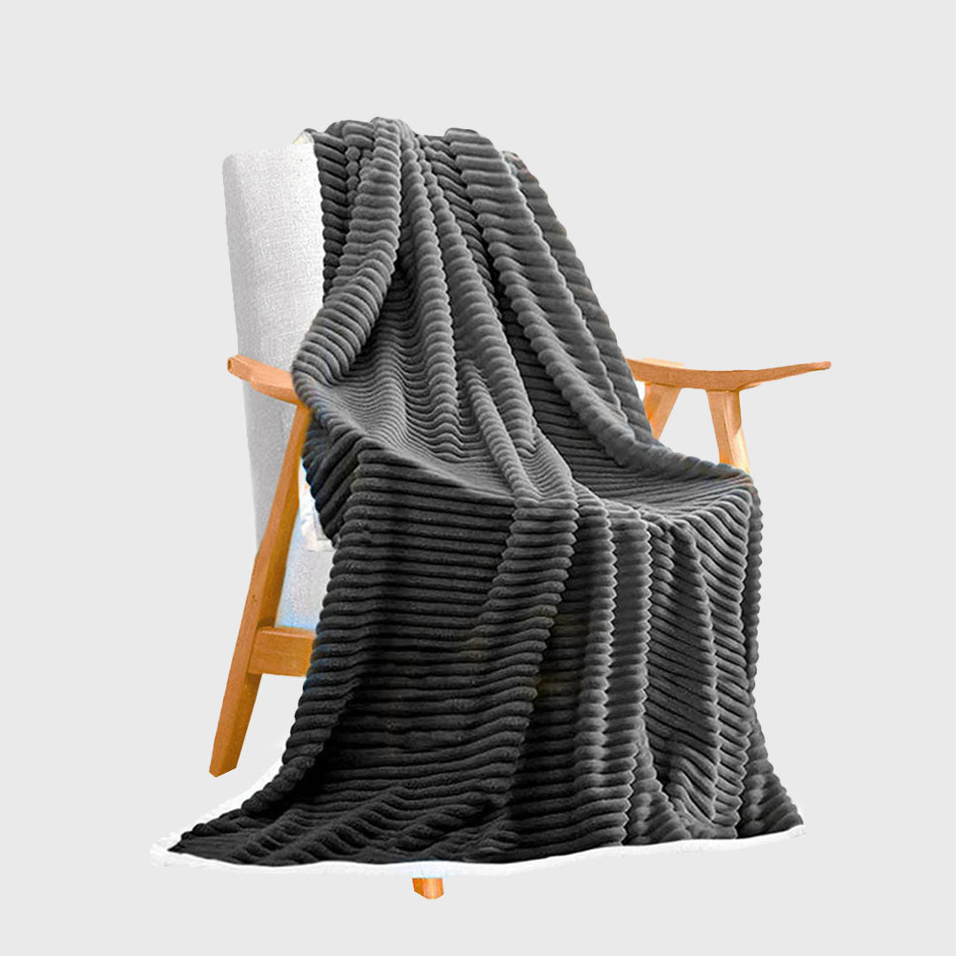 Grey Throw Blanket Warm Cozy Double Sided