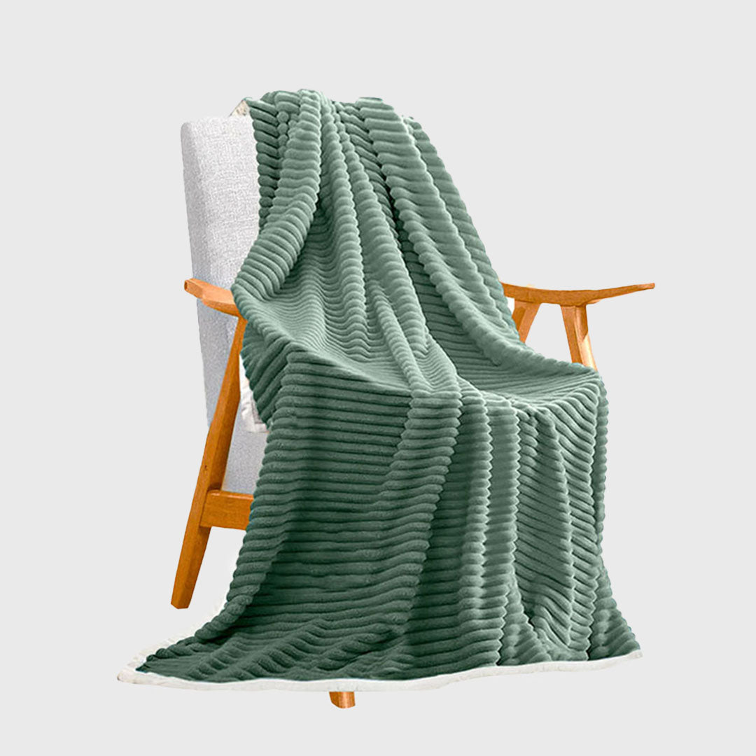 Light Green Throw Blanket Warm Cozy Double Sided