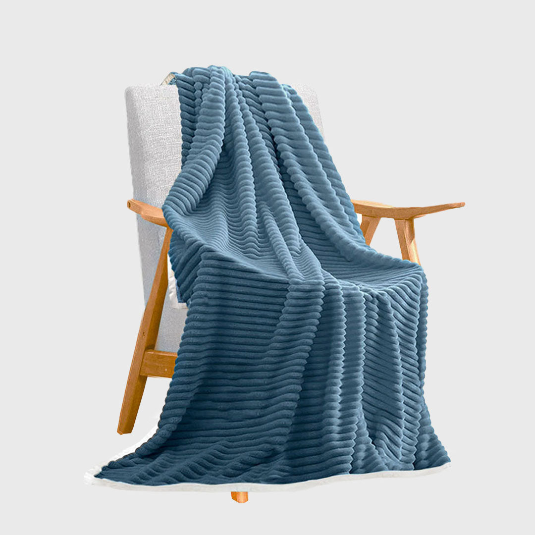 Blue Throw Blanket Warm Cozy Double Sided