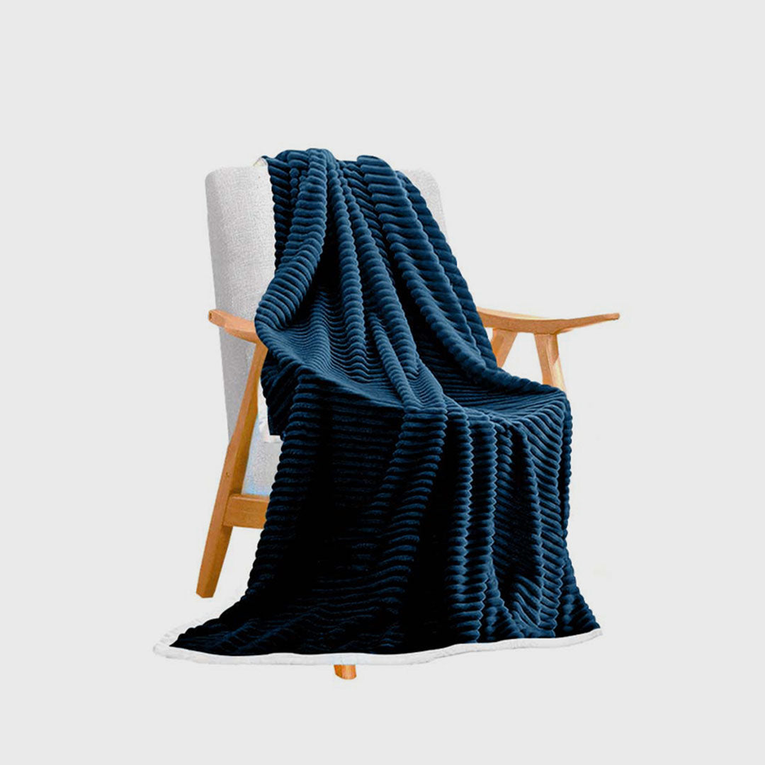 SOGA Throw Blanket Dark Blue