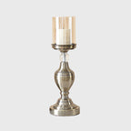 37.4cm Glass Candle Holder Iron Metal