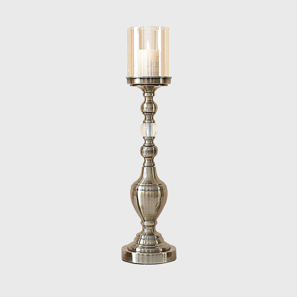 49.5cm Glass Candle Holder Iron Metal