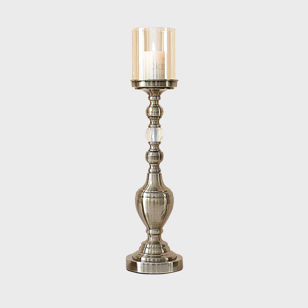49.5cm Glass Candle Holder Iron Metal