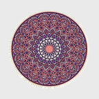 SOGA 90cm Purple Mandala Round Carpet for Living Room Bedroom Anti-slip Doormat Home Decor