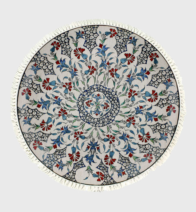 SOGA 120cm Mandala Round Area Thick Anti-slip Doormat Home Decor