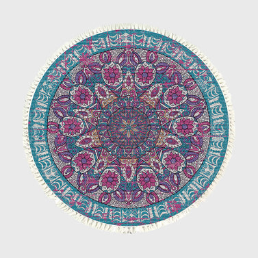 SOGA 120cm Mandala Area Rug for Living Room Lounge Bedroom Anti-slip Doormat Home Decor