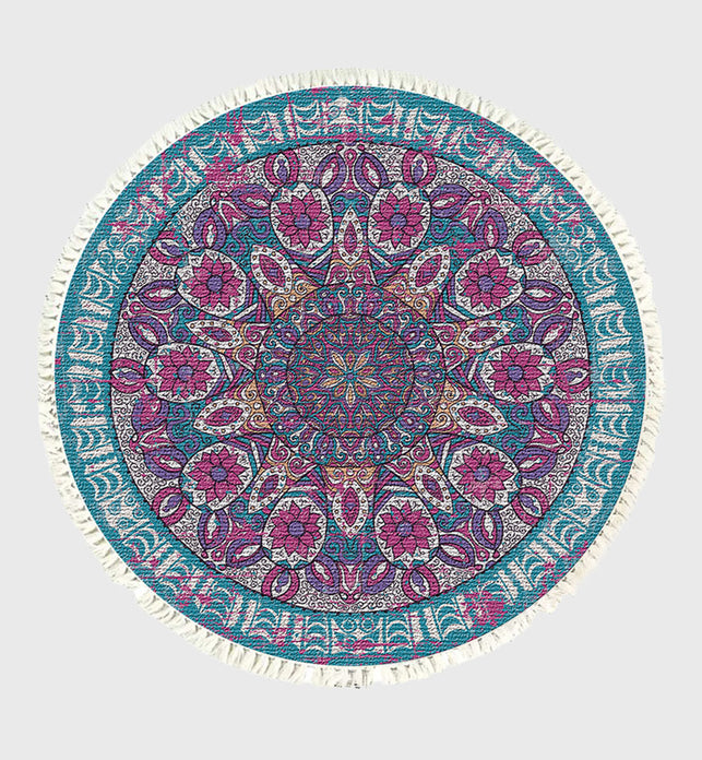 SOGA 120cm Mandala Area Rug for Living Room Lounge Bedroom Anti-slip Doormat Home Decor