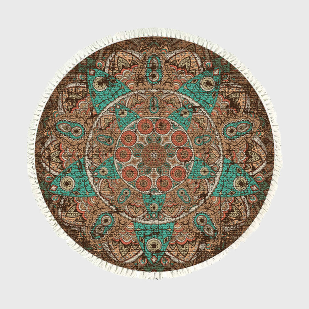 SOGA 90cm Mandala Round Area Thick Anti-slip Doormat Home Decor