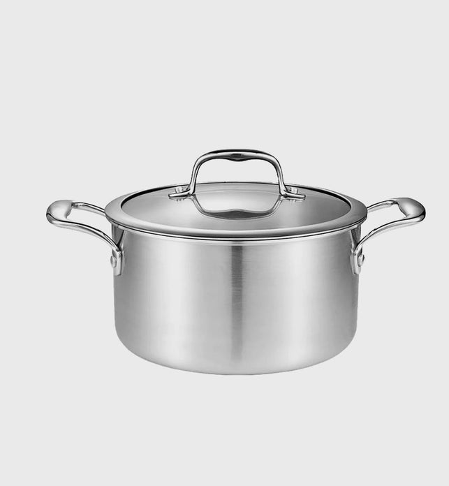 28cm Stainless Steel Soup Pot with Glass Lid