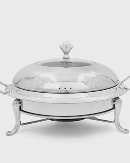 Stainless Steel Round Chafing Dish with Glass Top Lid