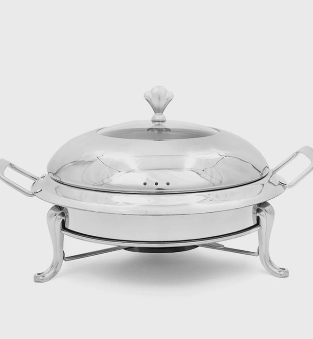 Stainless Steel Round Chafing Dish with Glass Top Lid