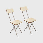 Maple Foldable Chair Space Saving Seat Set of 2 White