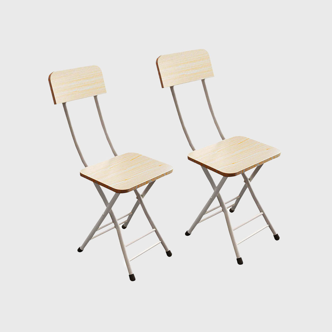 Maple Foldable Chair Space Saving Seat Set of 2 White