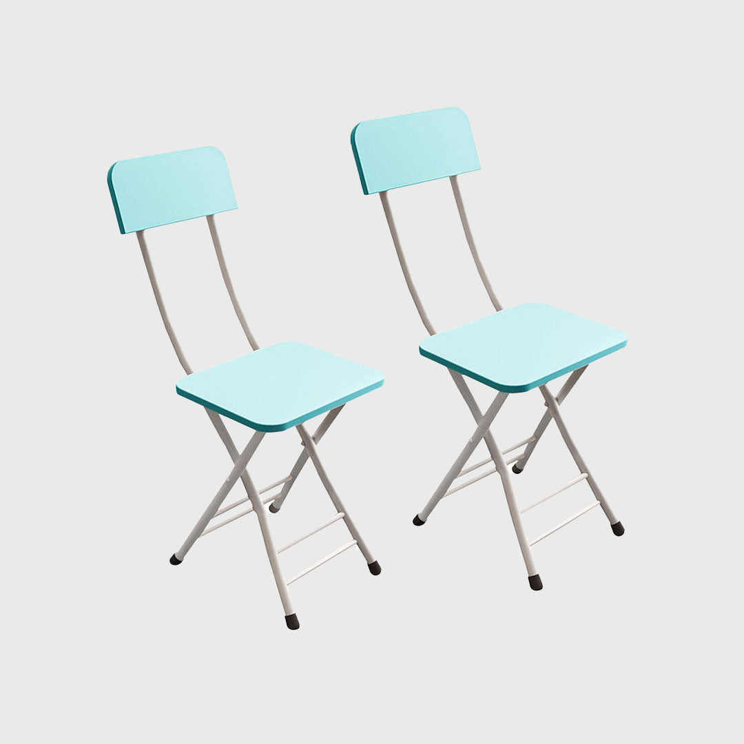 Foldable Chair Space Saving Seat Set of 2 Blue