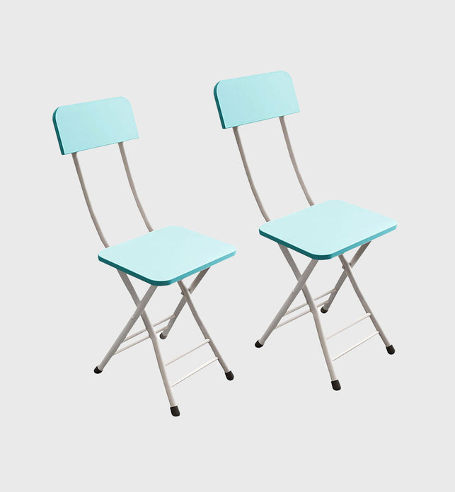 Foldable Chair Space Saving Seat Set of 2 Blue