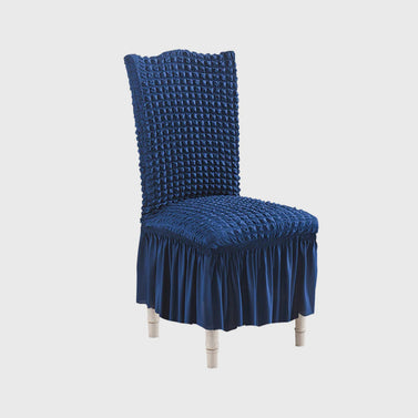 Blue Chair Cover Seat Protector with Ruffle Skirt