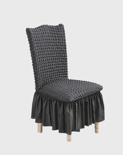 Dark Grey Chair Cover Seat Protector with Ruffle Skirt