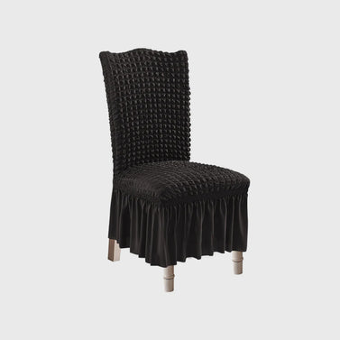 Black Chair Cover Seat Protector with Ruffle Skirt