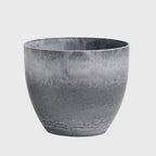 27cm Weathered Grey Round Resin Planter