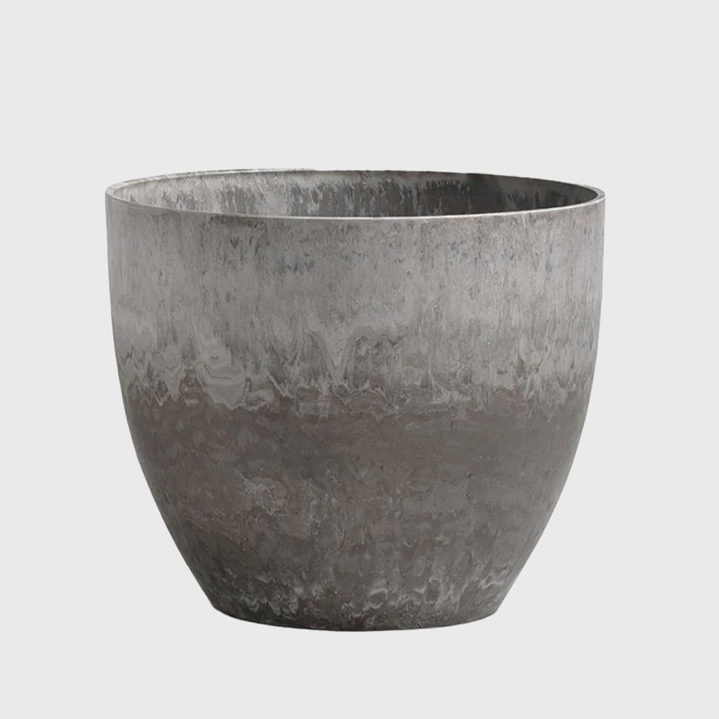 32cm Rock Grey Round Resin Planter