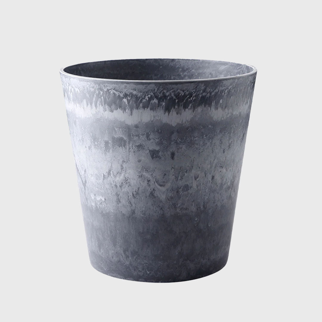 27cm Weathered Grey Round Resin Planter